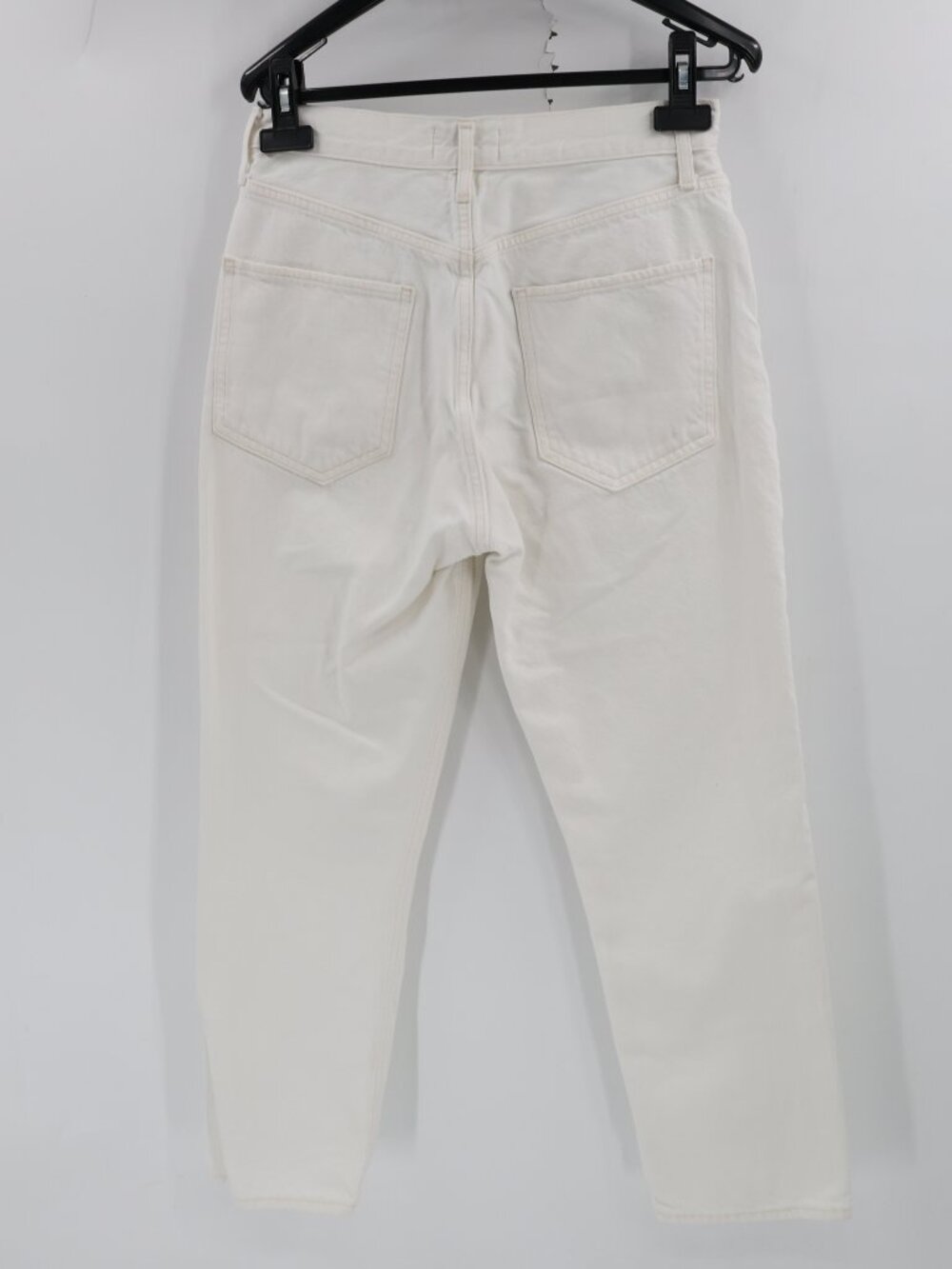 AGOLDE jeans womens 28 L25 Riley High Rise Straight Crop whit solid denim cotton - Picture 3 of 10